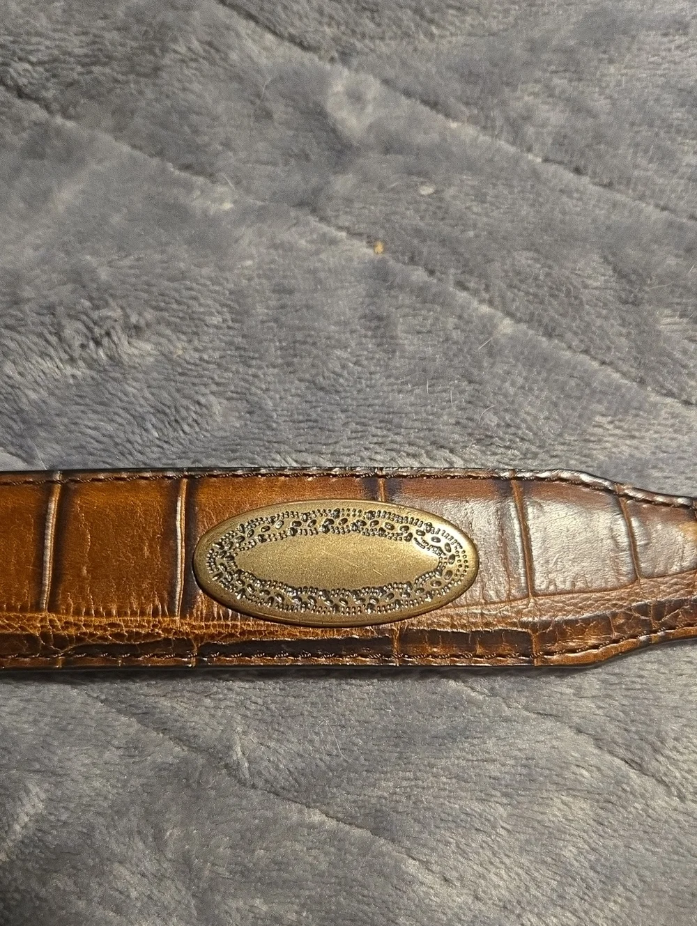FOSSIL-Vintage Leather Belt Brown with Brass Details-Size Large